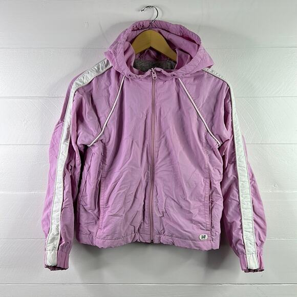 ABERCROMBIE‎ & FITCH Pink Anorak Nylon Hooded Full Zipper Jacket Size Small - Picture 1 of 15